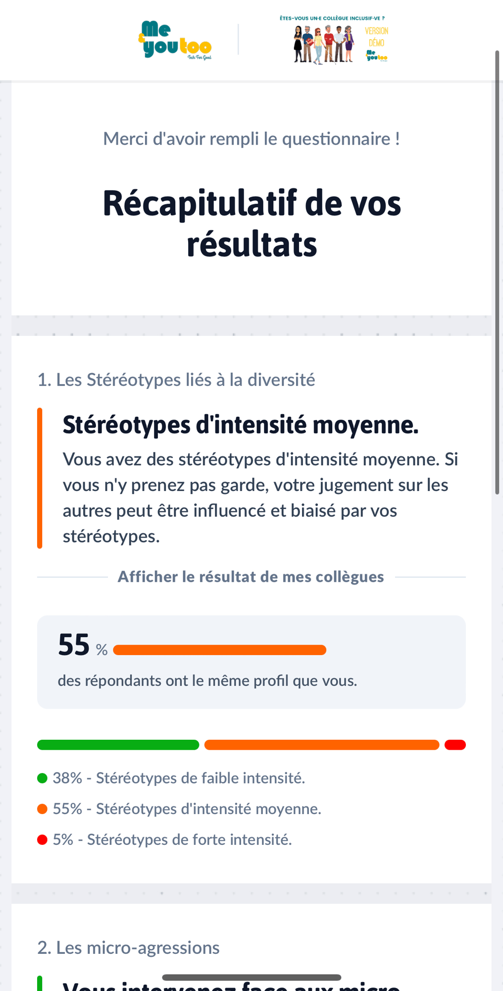 résultats sur mobile