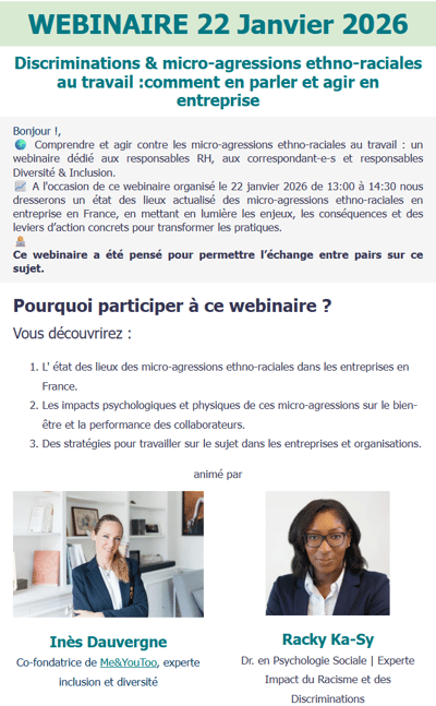 webinaire Discriminations et micro-agressions ethno-raciales au travail page web
